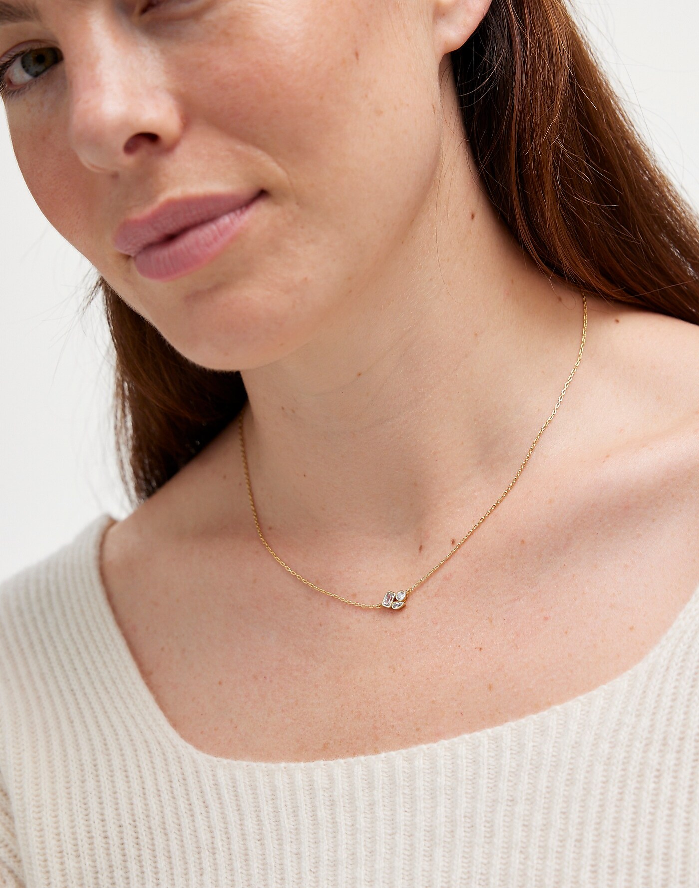 Mixed-Cut Crystal Cluster Necklace