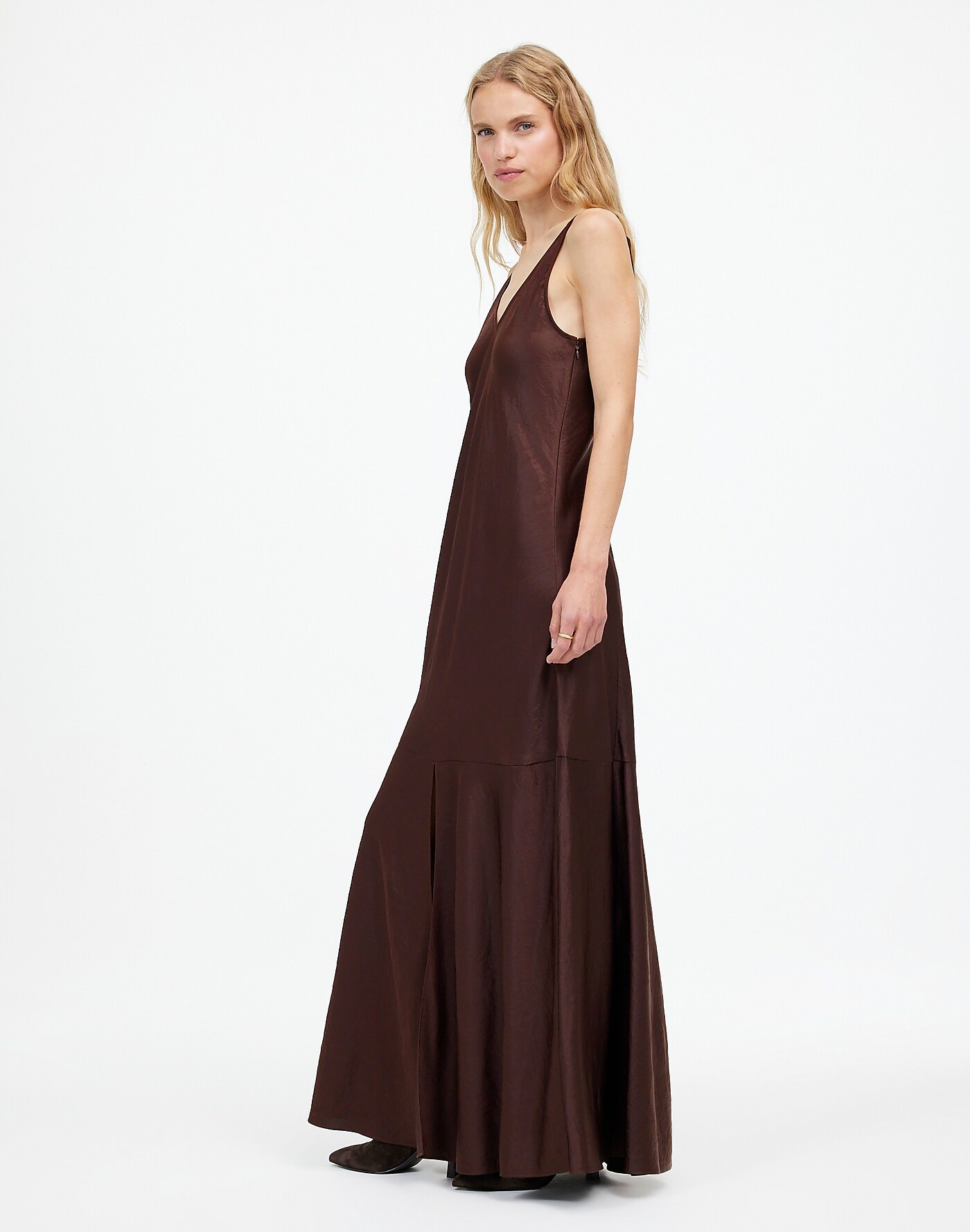 Satin Sleeveless Maxi Slip Dress