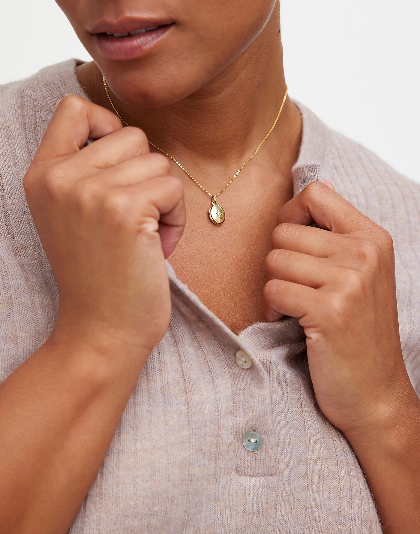 Demi-Fine Oval Locket Necklace
