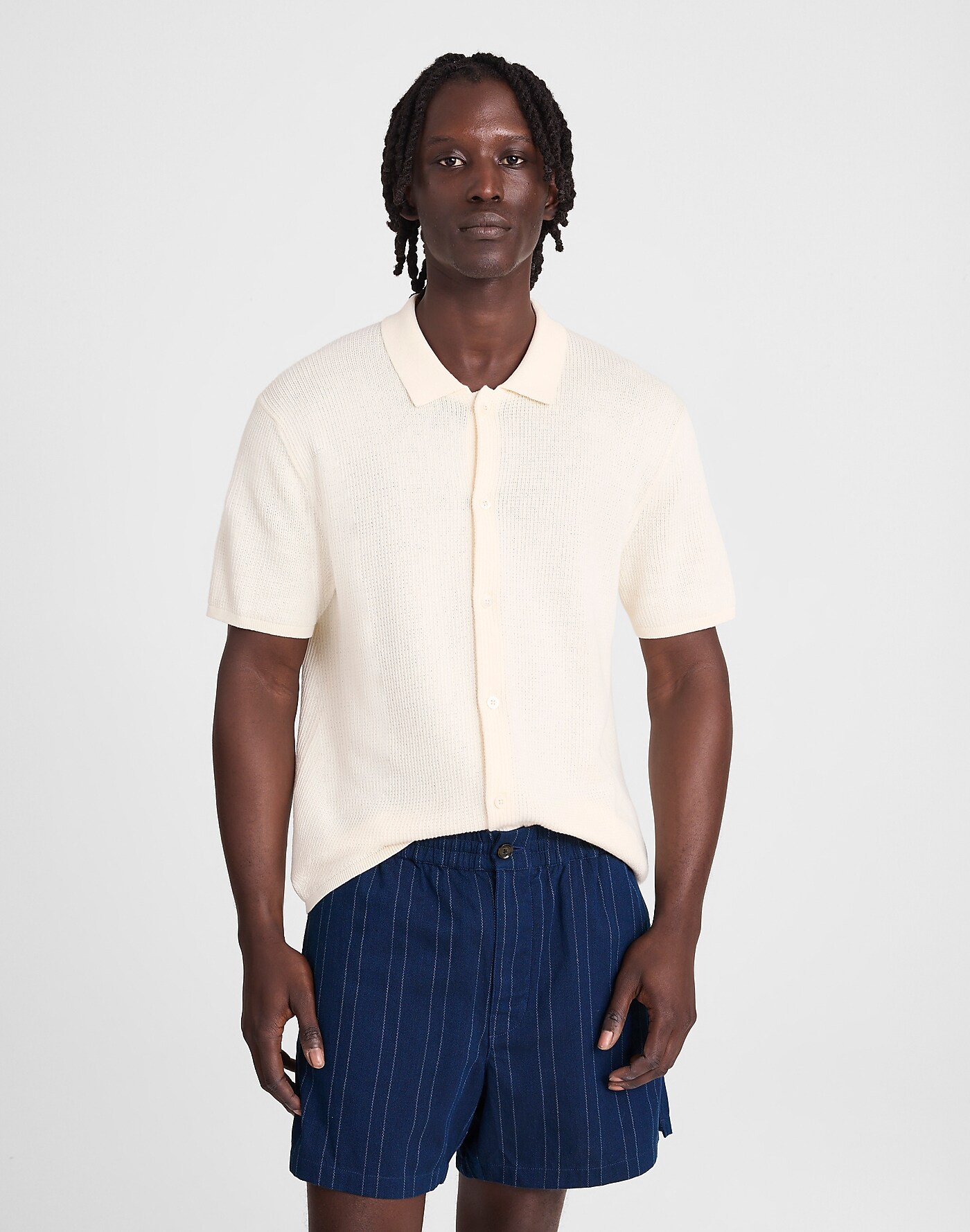 Indigo-Dyed Stripe Everywear Shorts