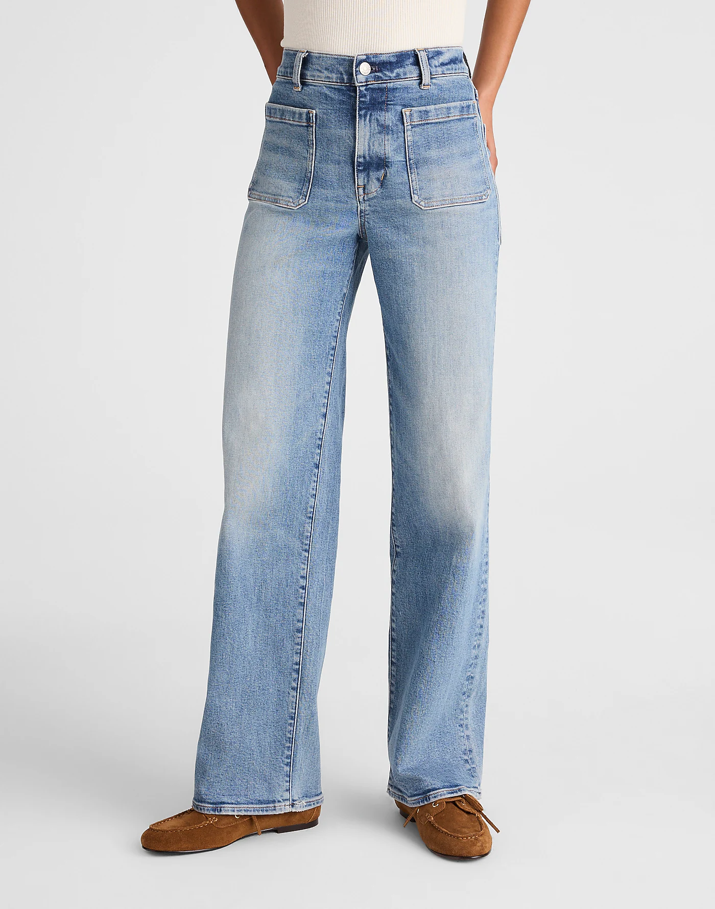 The Petite Emmett Wide-Leg Jean in Atlin Wash