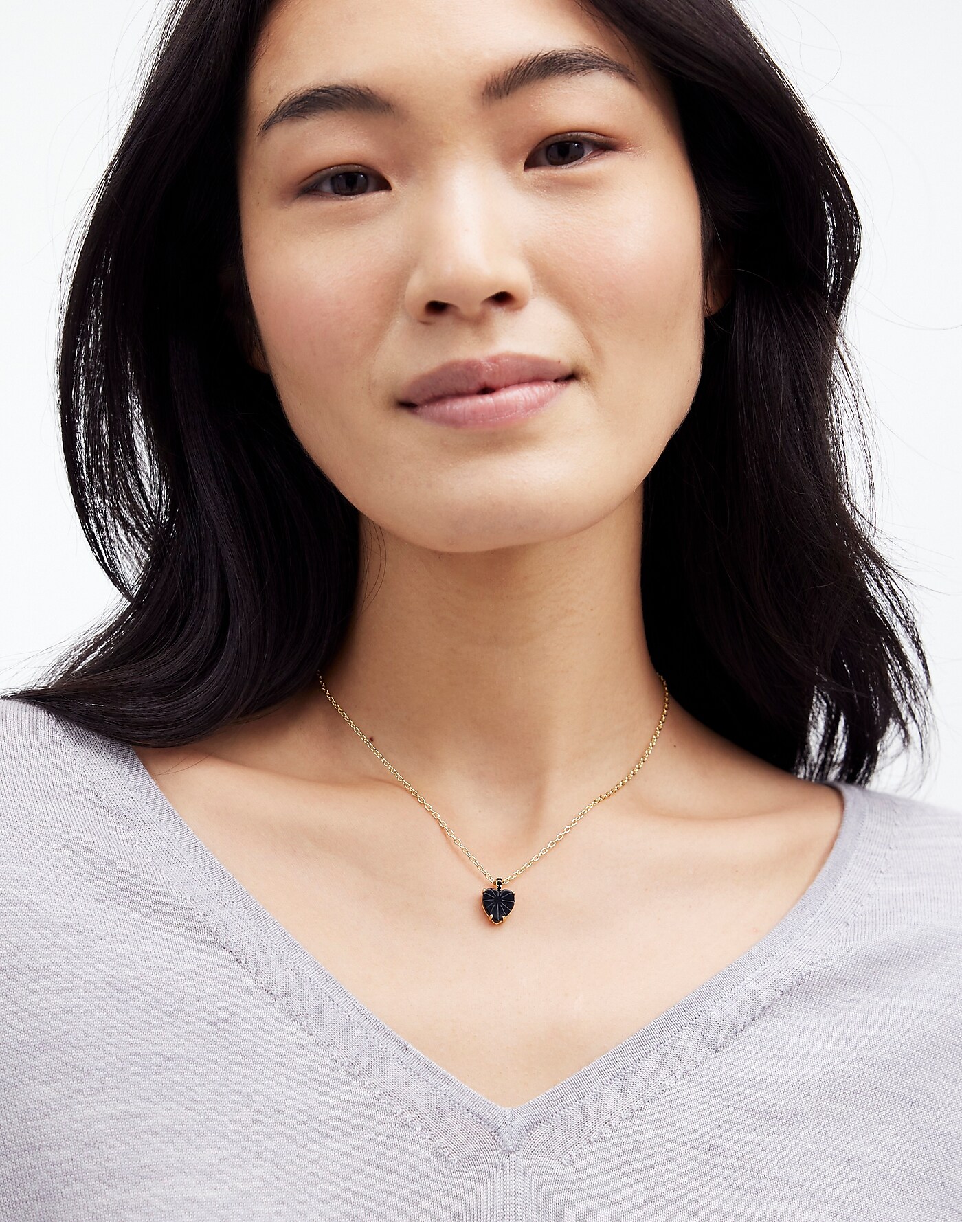 Pronged Heart Pendant Necklace